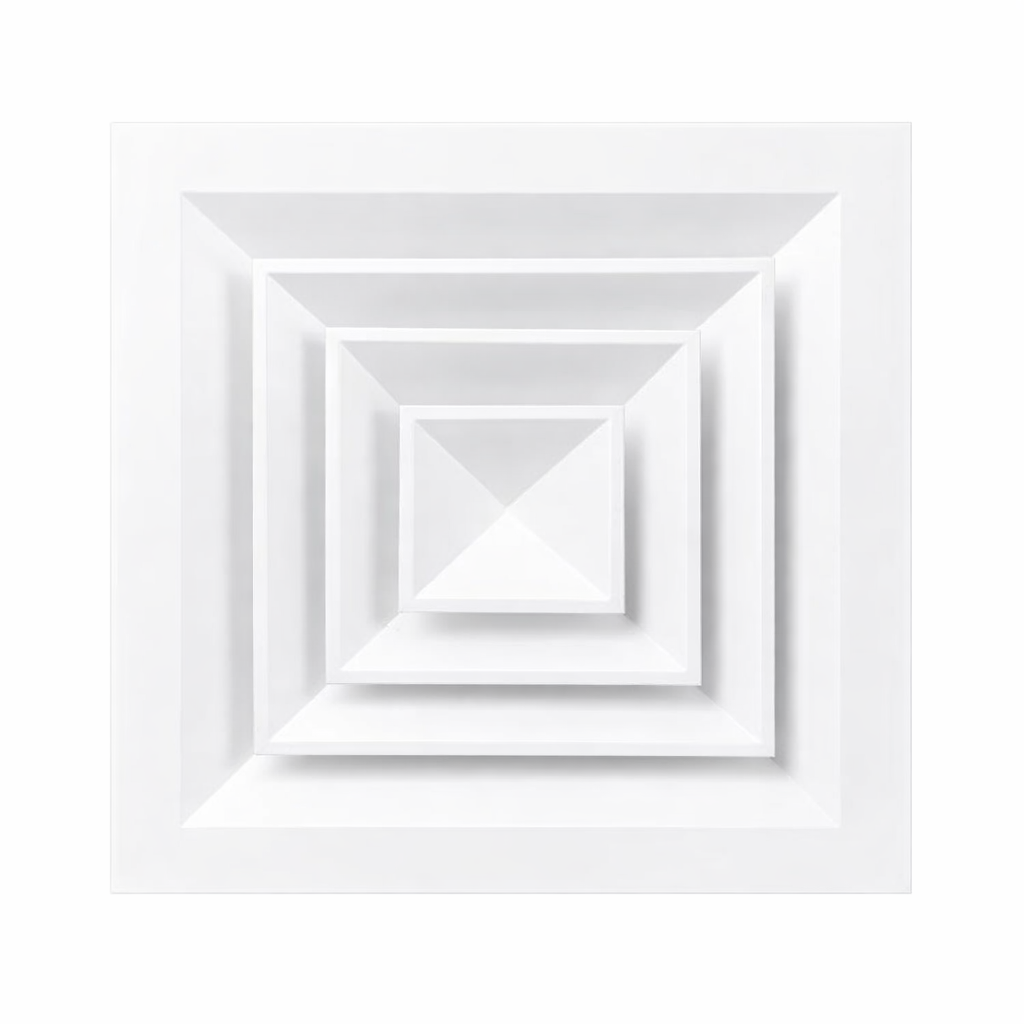 12 × 12 inch 4-way ceiling air diffuser