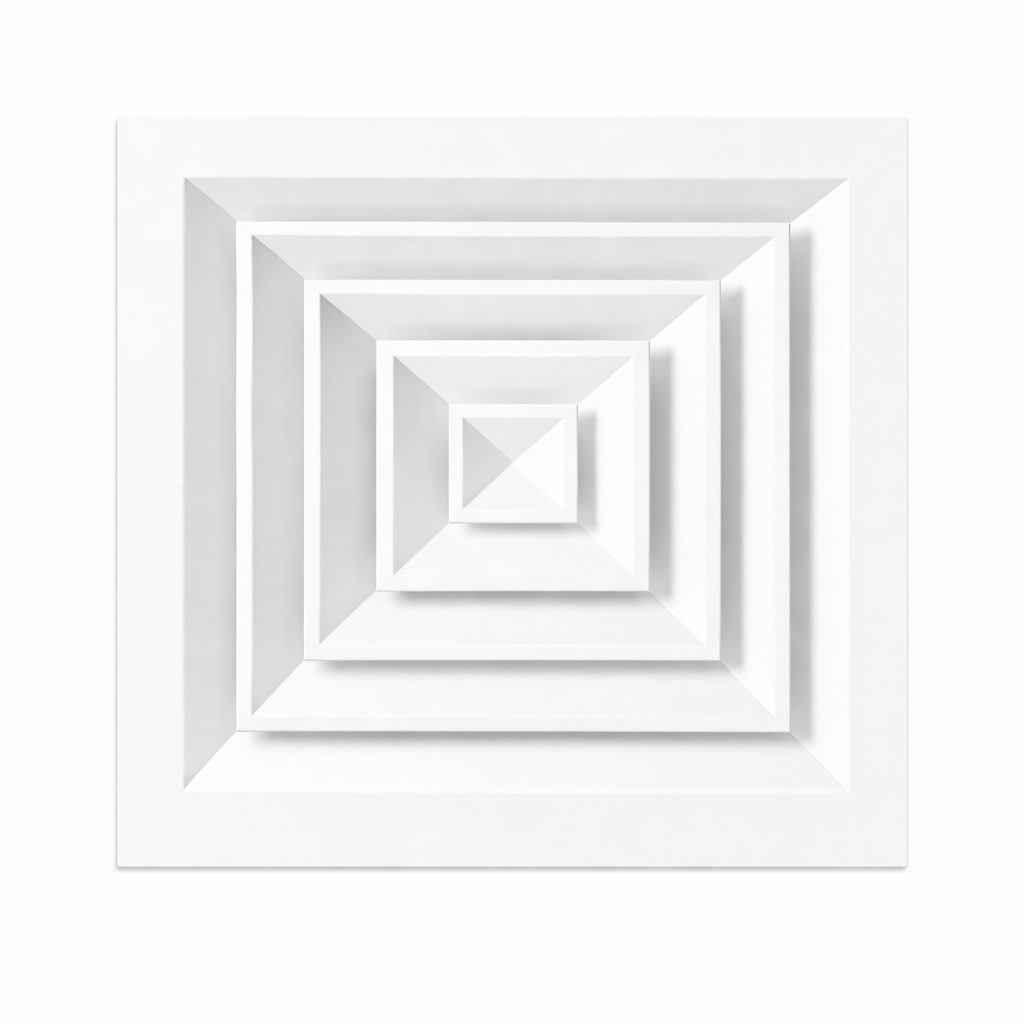 15 × 15 inch 4-way ceiling air diffuser
