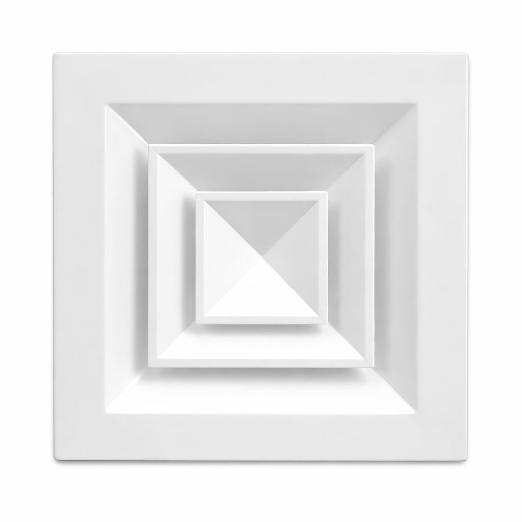 9 × 9 inch 4-way ceiling air diffuser