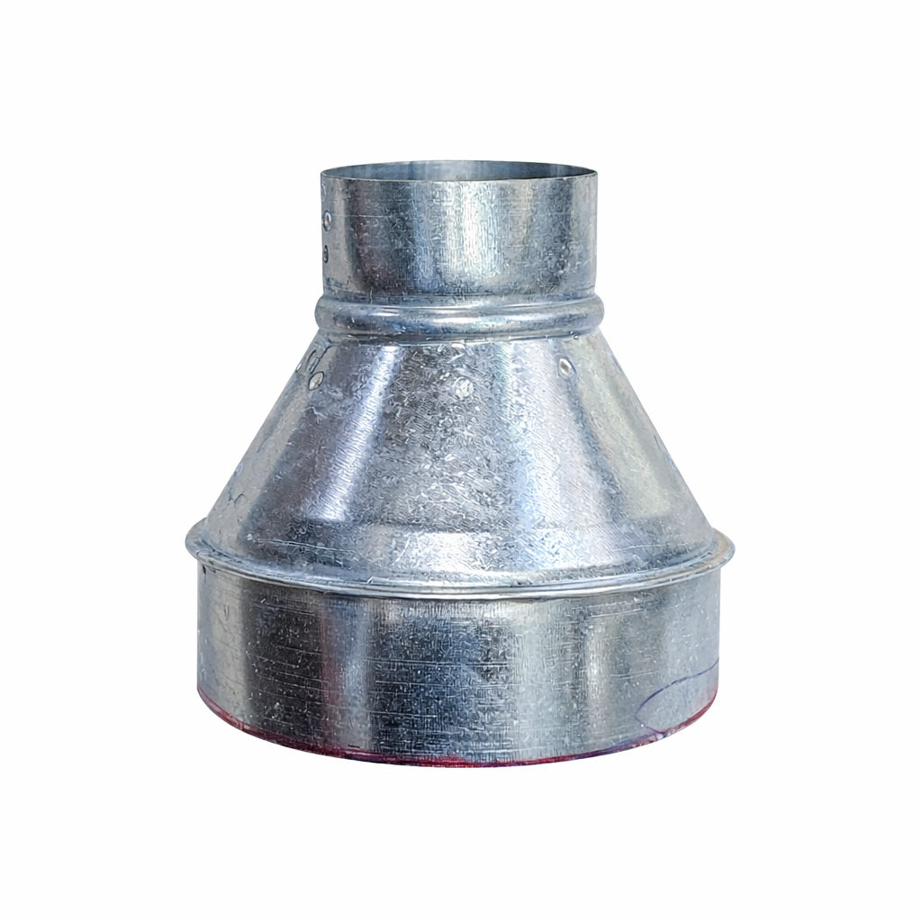 Concentric galvanized round duct reducer