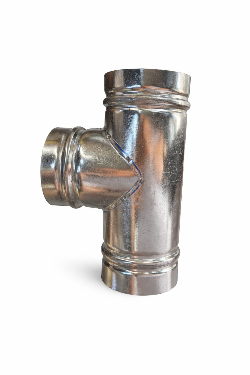 Galvanized round duct T-connector